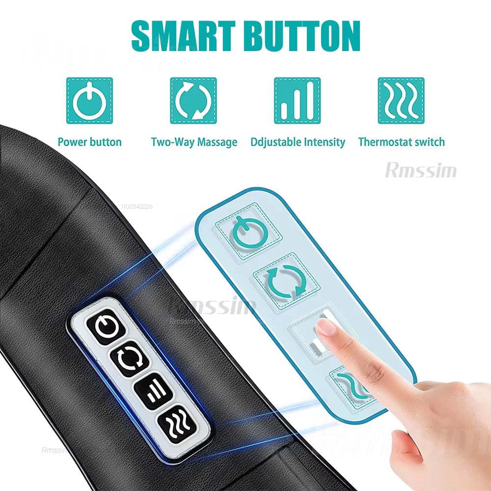 Ultimate Shiatsu Neck and Shoulder Massager with Heat - Deep Kneading Electric Massage Pillow for Total Body Relaxation