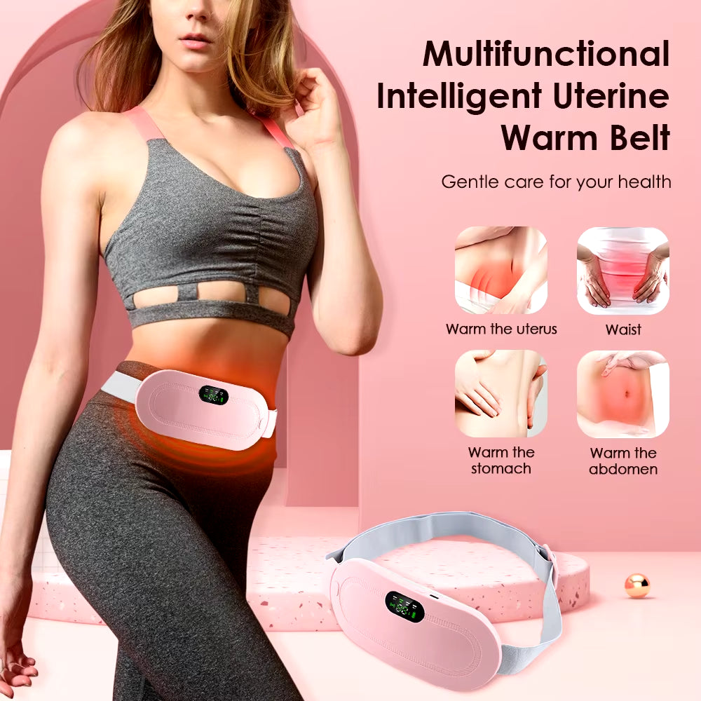 Smart Menstrual Heating Pad & Vibrating Abdominal Massager for Pain Relief and Comfort
