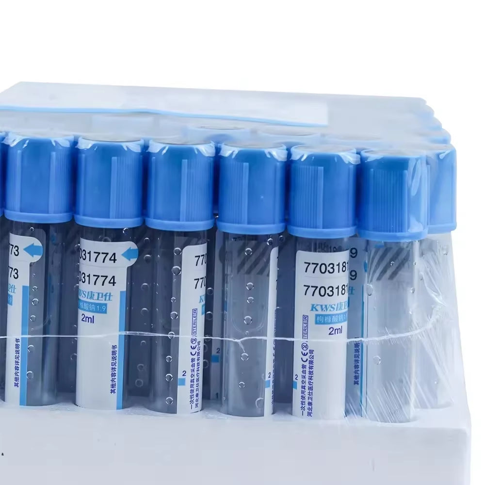 Disposable Sterile Vacuum Blood Collection Tube Laboratory Test Tube 100Pcs a Pack - 10Ml PET Tube Sodium Citrate 1:9
