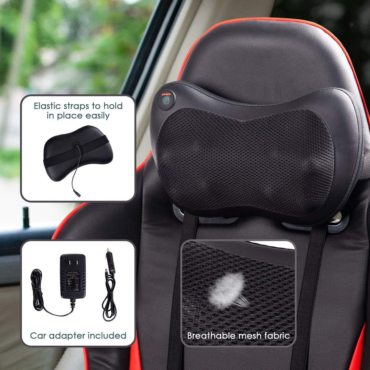 Shiatsu Back and Neck Massager with Heat - Deep Tissue Massage Pillow for Ultimate Relaxation of Back, Shoulders, Legs, and Feet
