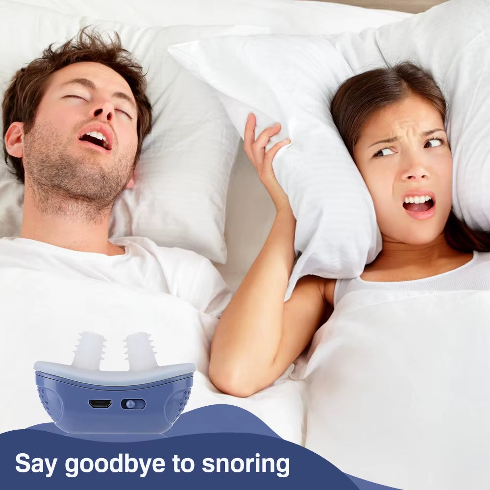 Revolutionary Electric Anti-Snoring Device - Silicone Nasal Clip for Better Sleep and Anxiety Relief