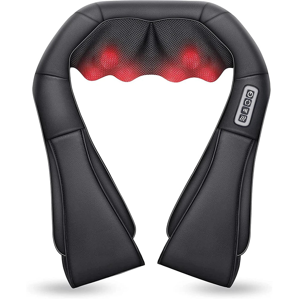 Ultimate Shiatsu Neck and Shoulder Massager with Heat - Deep Kneading Electric Massage Pillow for Total Body Relaxation