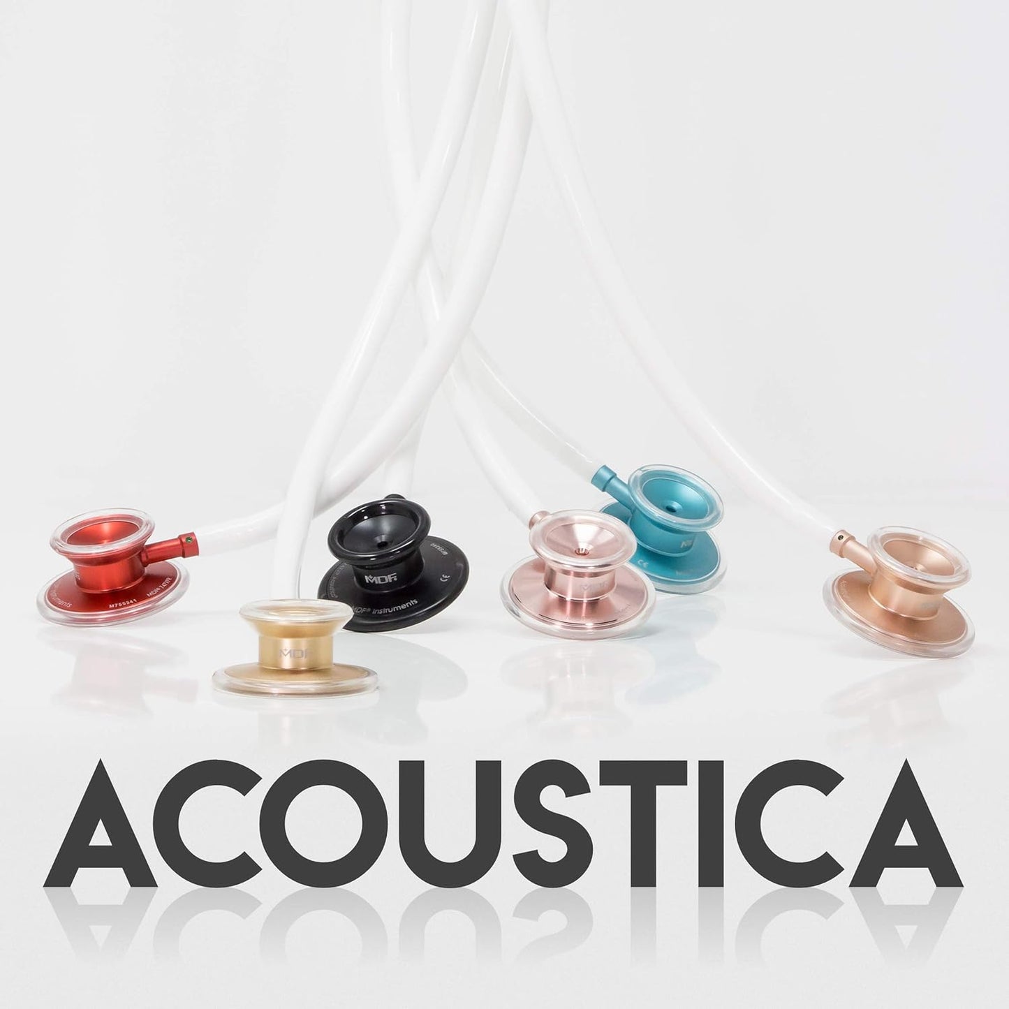 , Acoustica Lightweight Stethoscope for Doctors, Nurses, Students, Home Health Use, Adult, Dual Head, Black Tube, Aqua Chestpiece-Headset, MDF747XPAQ11