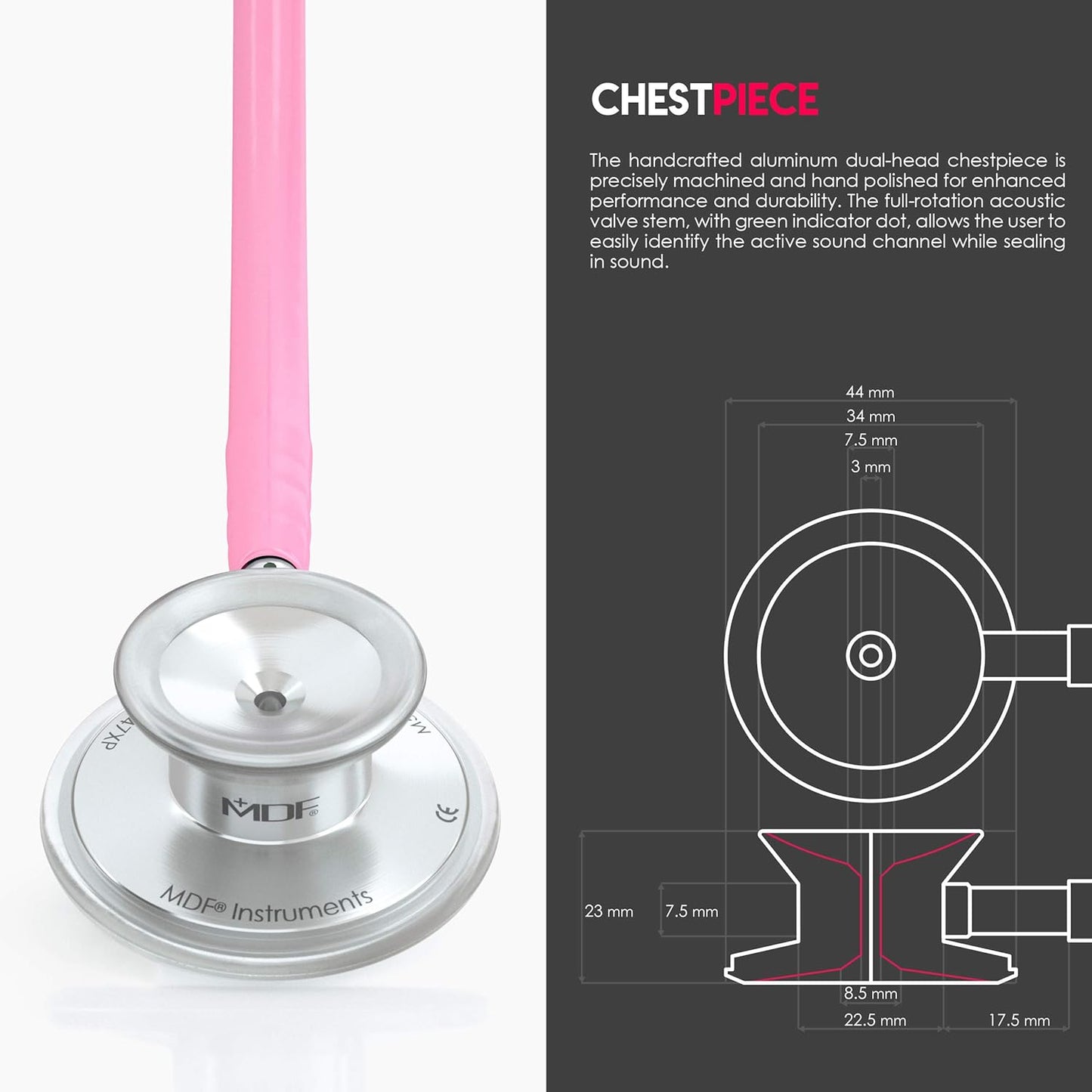 Acoustica Lightweight Stethoscope for Doctors, Nurses, Students, Home Health Use