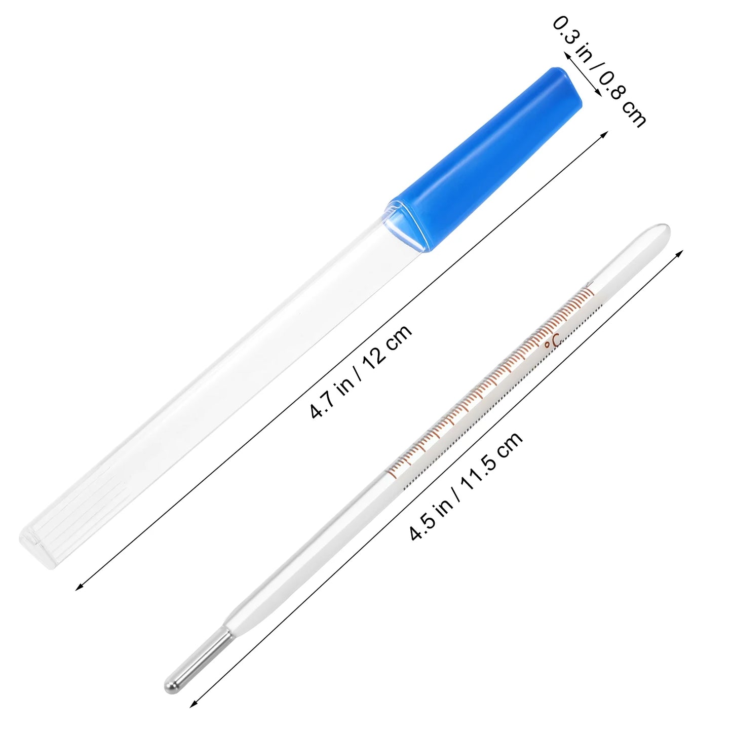 Thermometer, Glass Thermometer Triangular Bar Oral Thermometer for Adult(Blue)