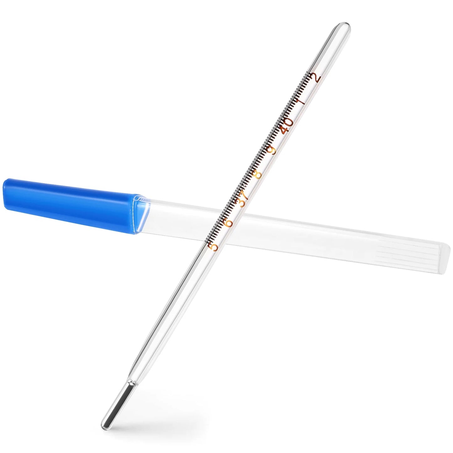Thermometer, Glass Thermometer Triangular Bar Oral Thermometer for Adult(Blue)