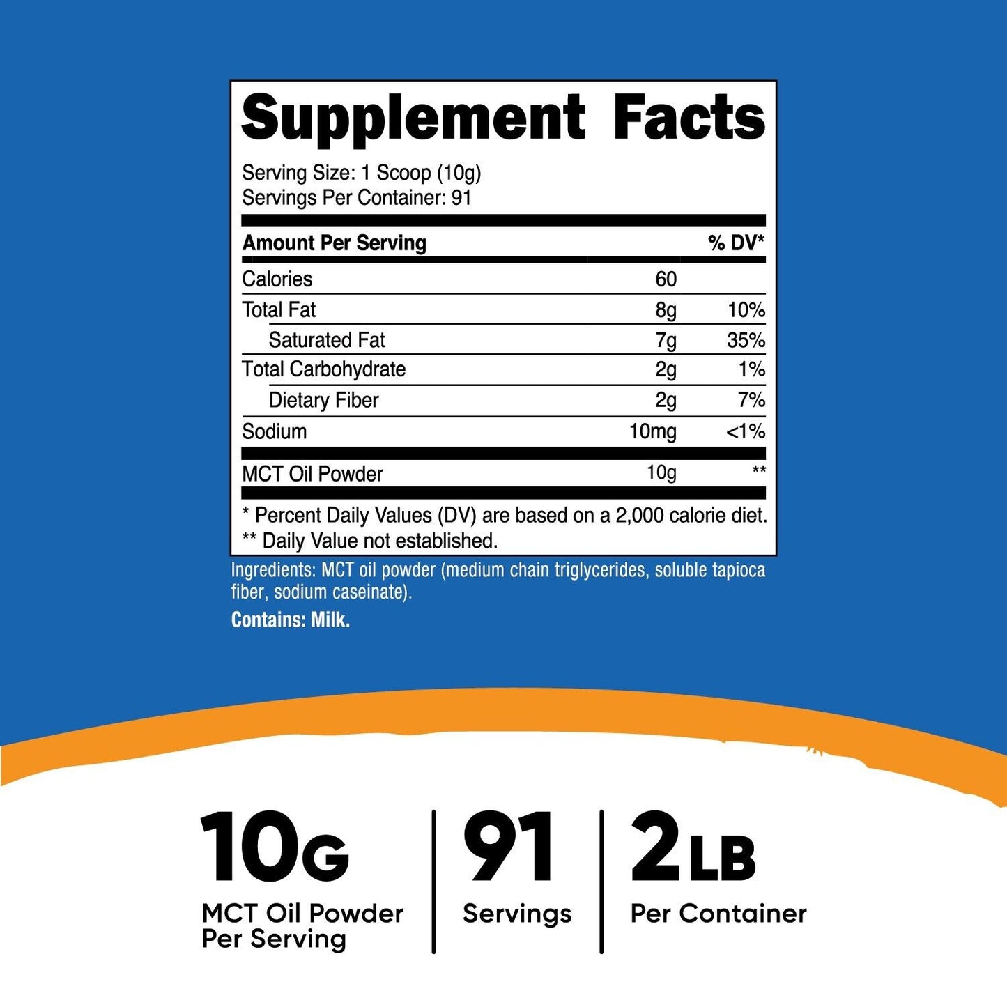 Nutricost MCT Oil Powder 2LBS (32Oz) - Great for Ketosis and Ketogenic Diets