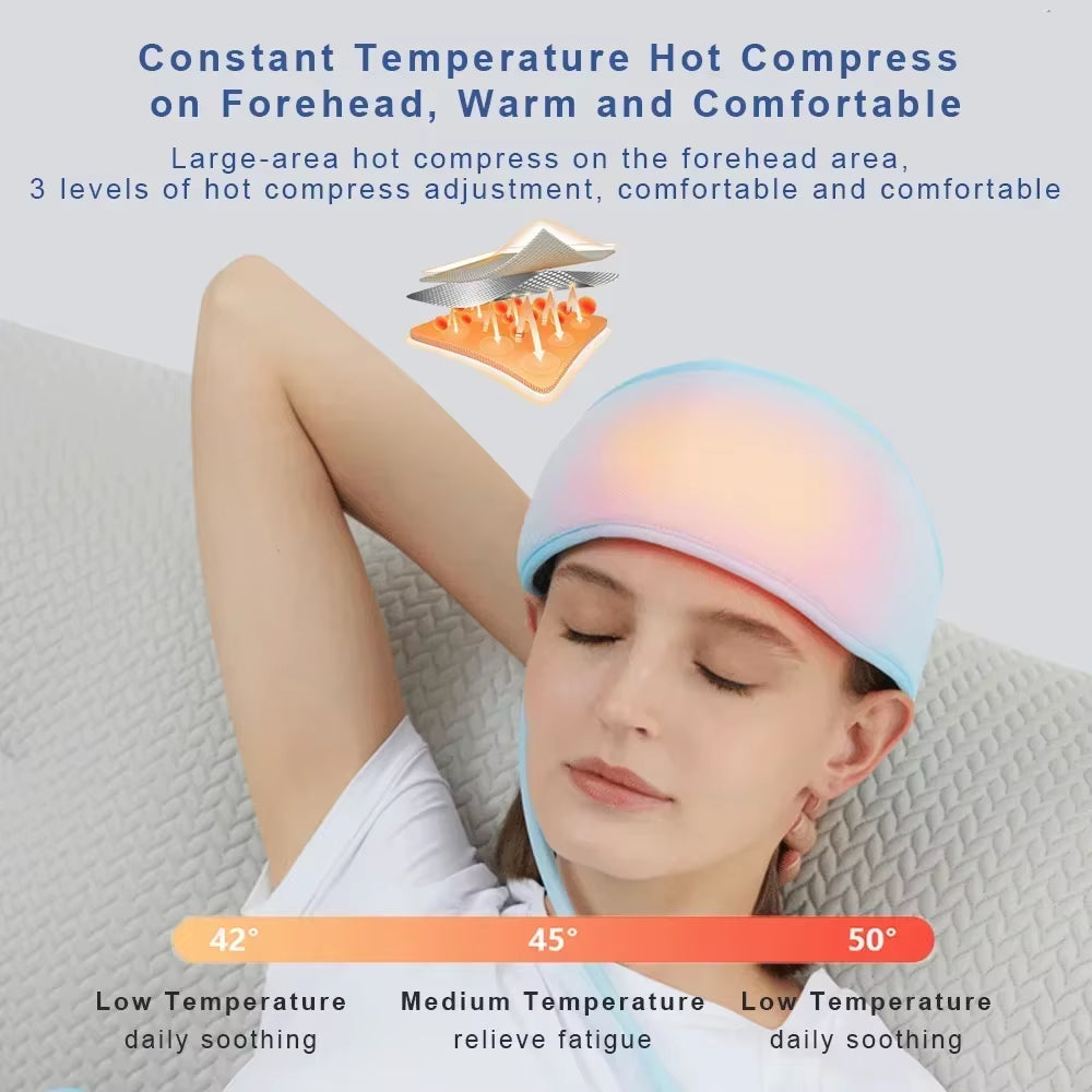Revitalizing Electric Head Massager with Air Pressure & Heating - Ultimate Scalp Relaxation & Pain Relief Headband