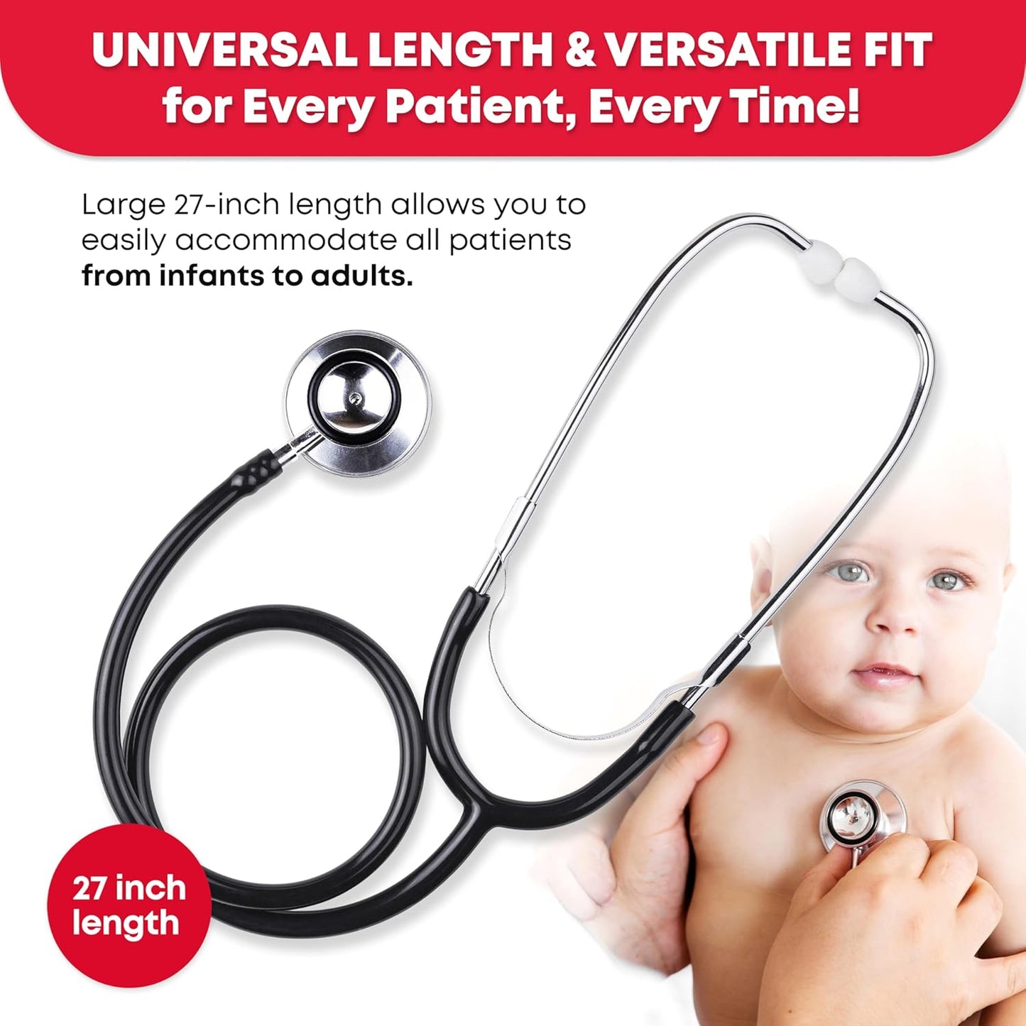 Dual Head Stethoscope, Black 143200
