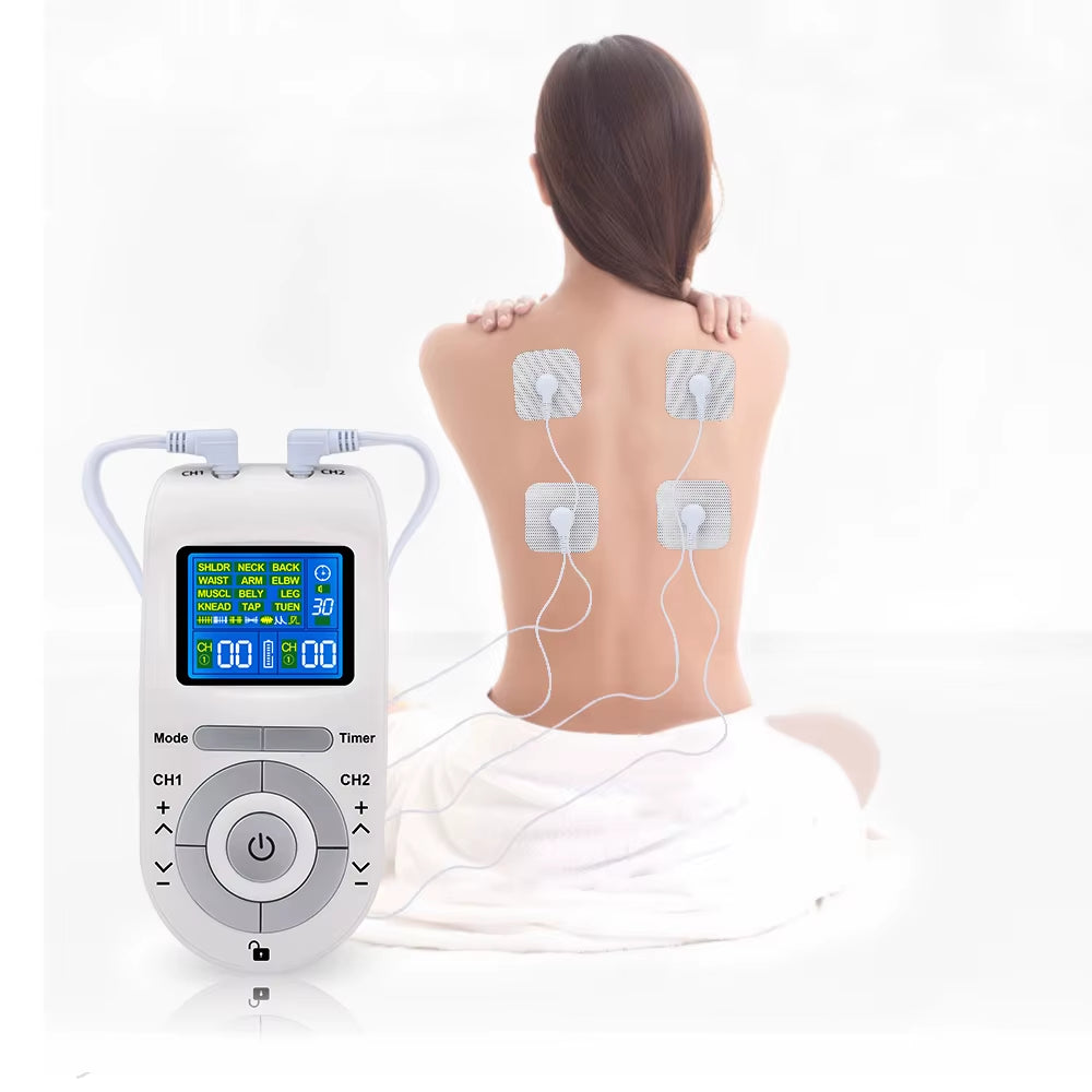12-in-1 Electric Tens Pulse Massager - EMS Muscle Stimulator for Pain Relief & Physiotherapy