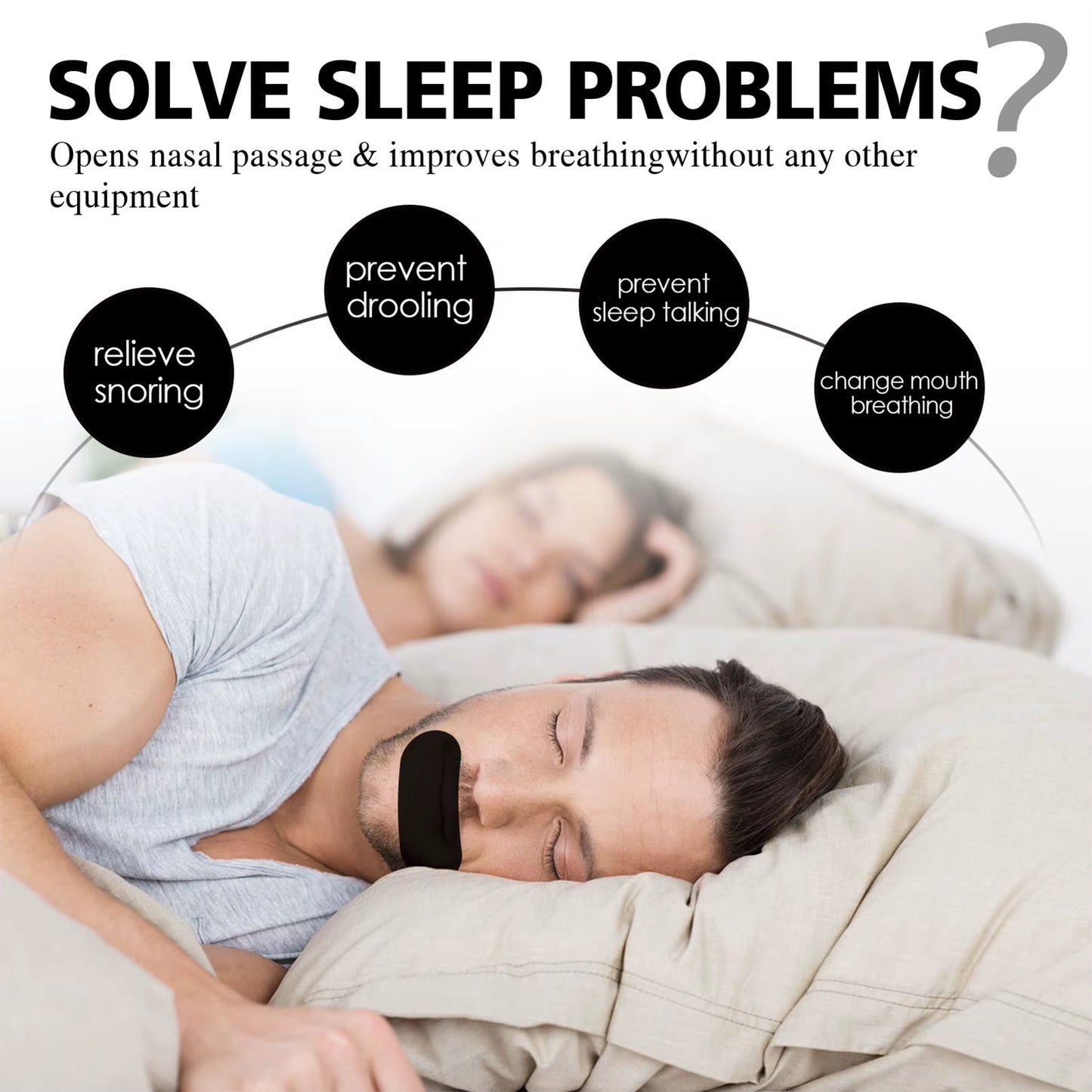 60 Pcs Sleep Mouth Tape - Prevent Snoring & Ensure Gentle Sleep for Home & Travel