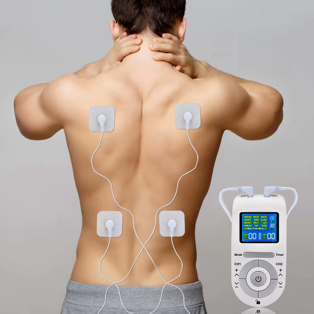 12-in-1 Electric Tens Pulse Massager - EMS Muscle Stimulator for Pain Relief & Physiotherapy