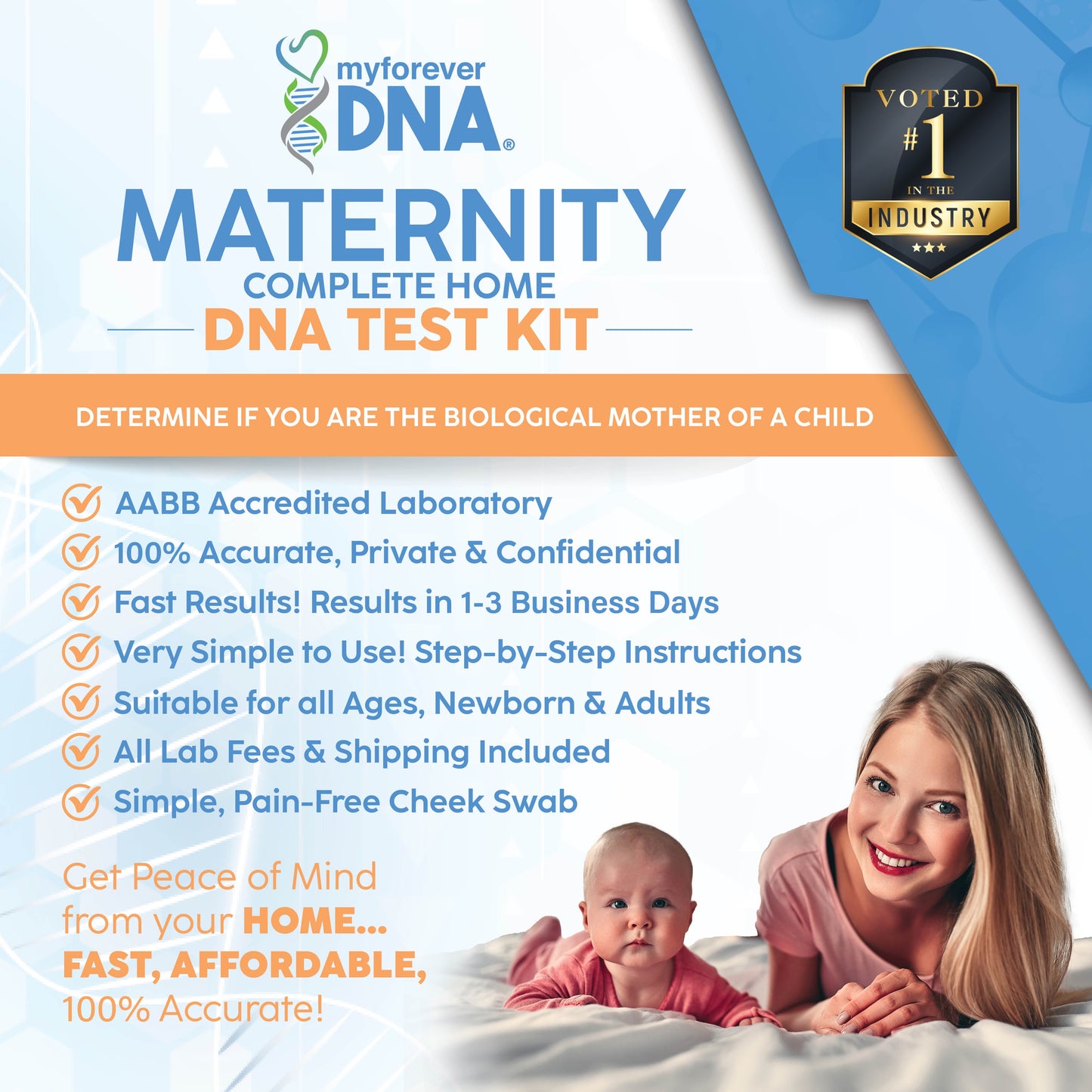 Maternity Home DNA Test Kit, Lab Fees & Shipping Included -
