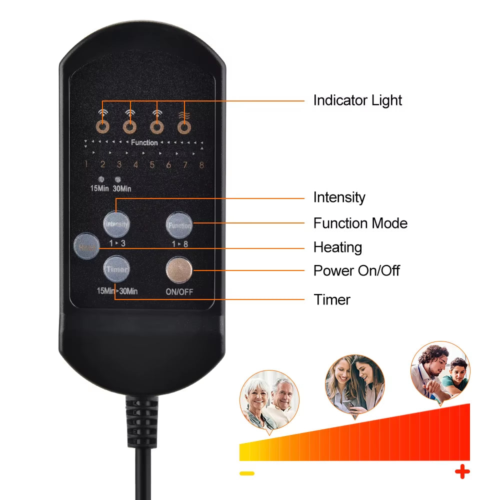 Ultimate Full-Body Infrared Heated Massage Cushion for Unmatched Relaxation at Home, Office & On-the-Go!