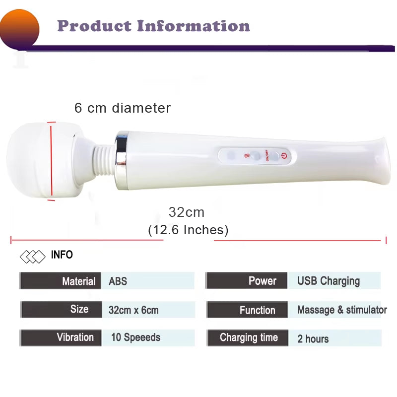 Ultimate G-Spot Magic Wand Vibrator - Powerful Clitoral Stimulator for Unforgettable Pleasure