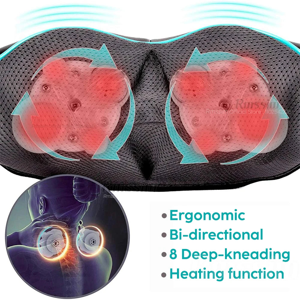 Ultimate Shiatsu Neck and Shoulder Massager with Heat - Deep Kneading Electric Massage Pillow for Total Body Relaxation