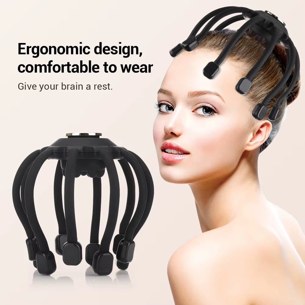 Ultimate Head Scalp Massager - Electric Octopus Vibrator for Stress Relief, Hair Growth & Headache Relief