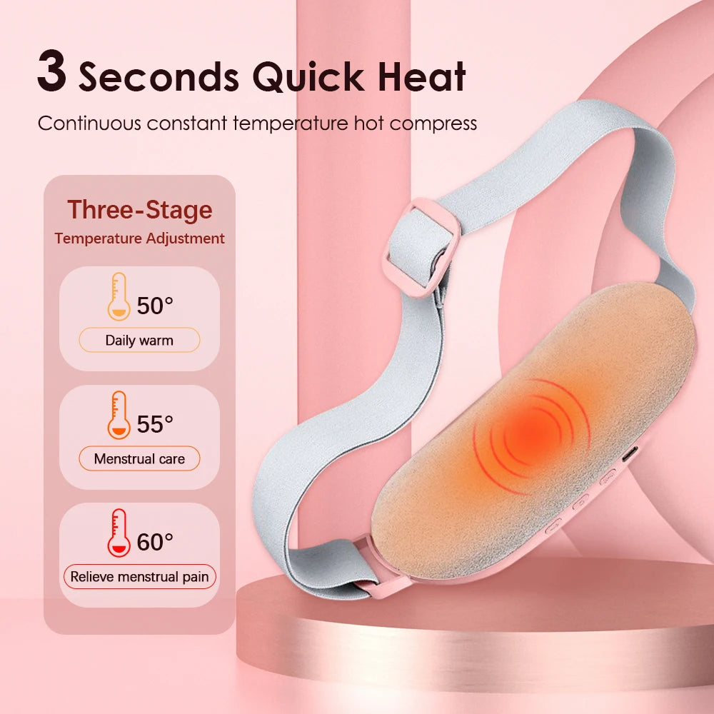 Smart Menstrual Heating Pad & Vibrating Abdominal Massager for Pain Relief and Comfort