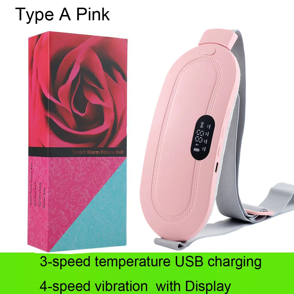 Smart Menstrual Heating Pad & Vibrating Abdominal Massager for Pain Relief and Comfort