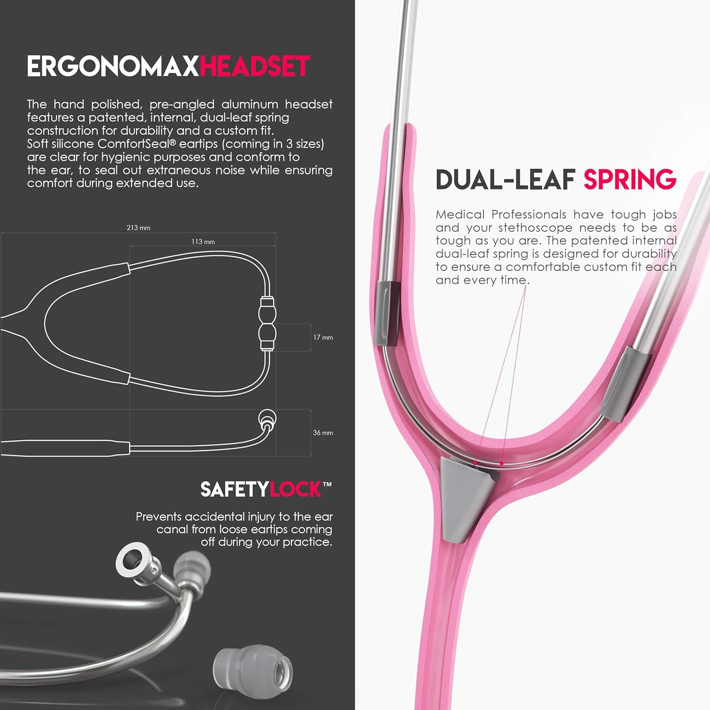 Acoustica Lightweight Stethoscope for Doctors, Nurses, Students, Home Health Use