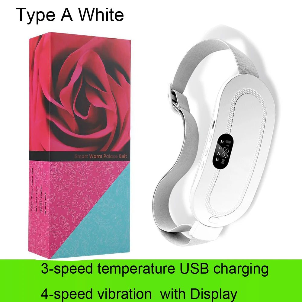 Smart Menstrual Heating Pad & Vibrating Abdominal Massager for Pain Relief and Comfort