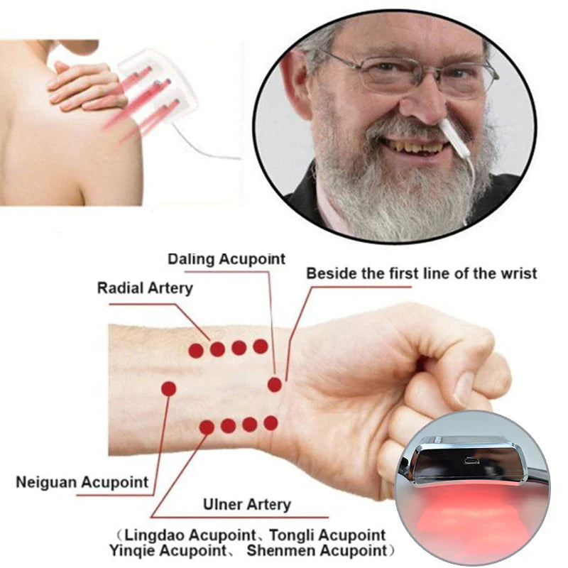 Diabetes and Hypertension Management - 650Nm Home LLLT Laser Physiotherapy Device, Featuring Diabetic Monitoring Watch and Sinusitis Treatment