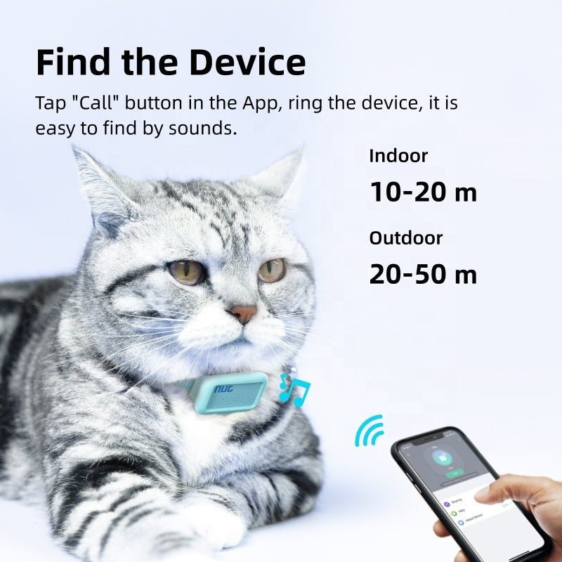 Pet Locator: Bluetooth Collar Wear Nut Mini Anti-lost Tracker