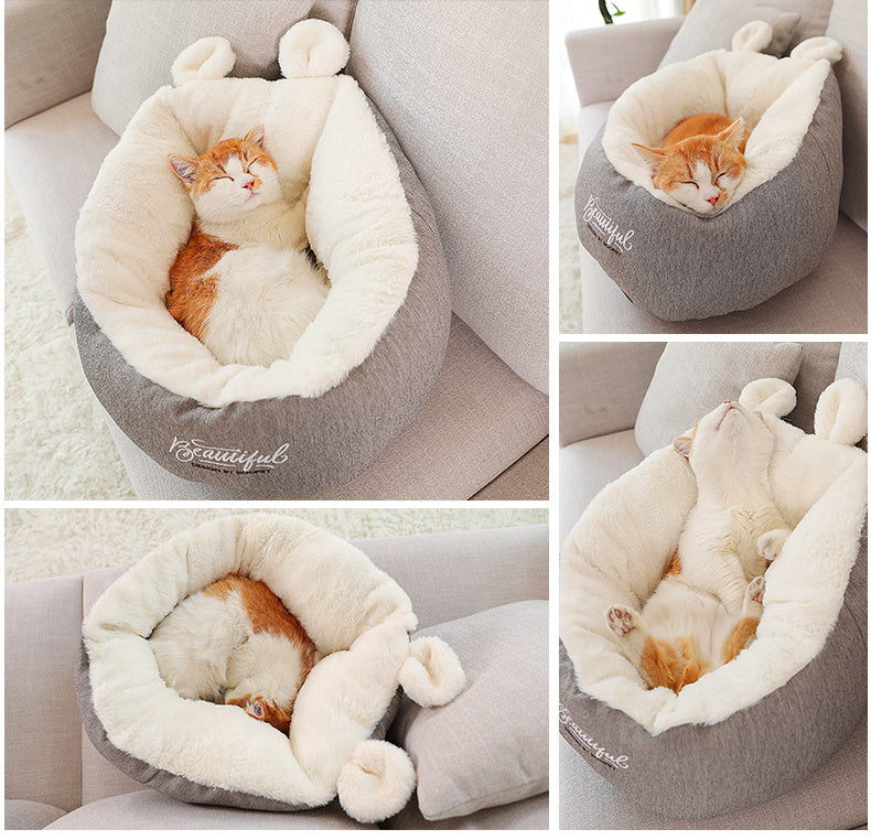 Pet Warming Bed : Soft Sleeping Bag Cushion