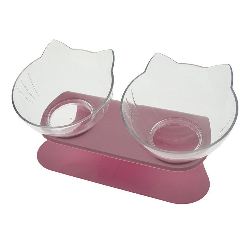 Cat Double Bowl Cat Food Bowl