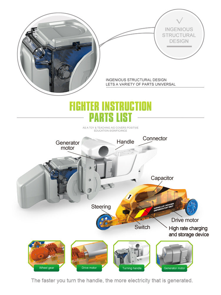 Power Generation Tricycle Toy Self-Assembly Science And Education