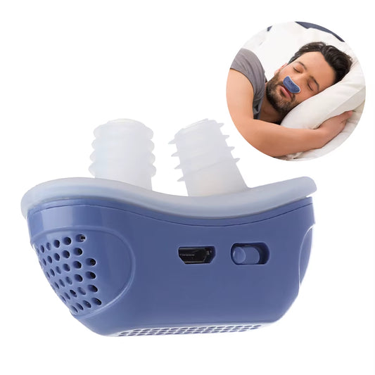 Revolutionary Electric Anti-Snoring Device - Silicone Nasal Clip for Better Sleep and Anxiety Relief