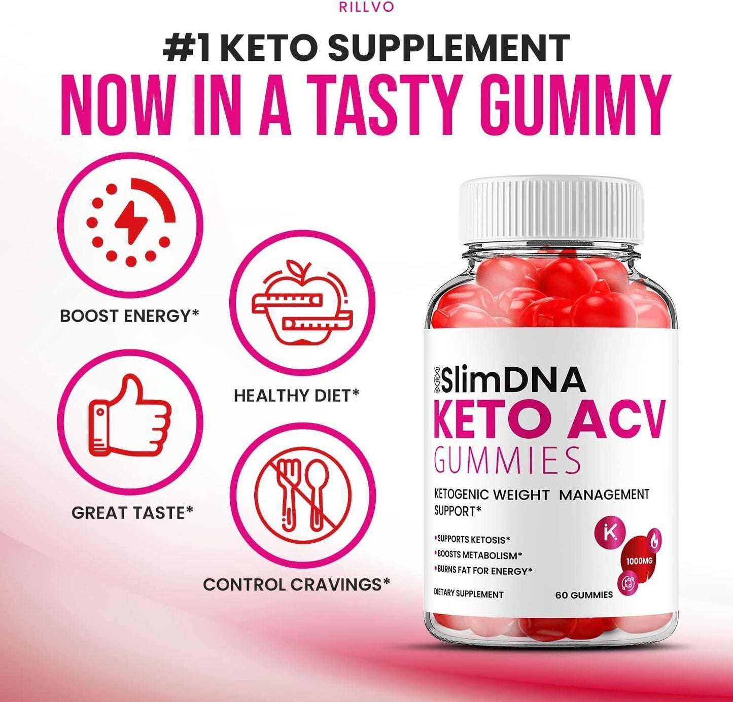 (5 Pack) Slim DNA ACV Keto Gummies Slim DNA ACV + Keto Advanced Keto Formula...