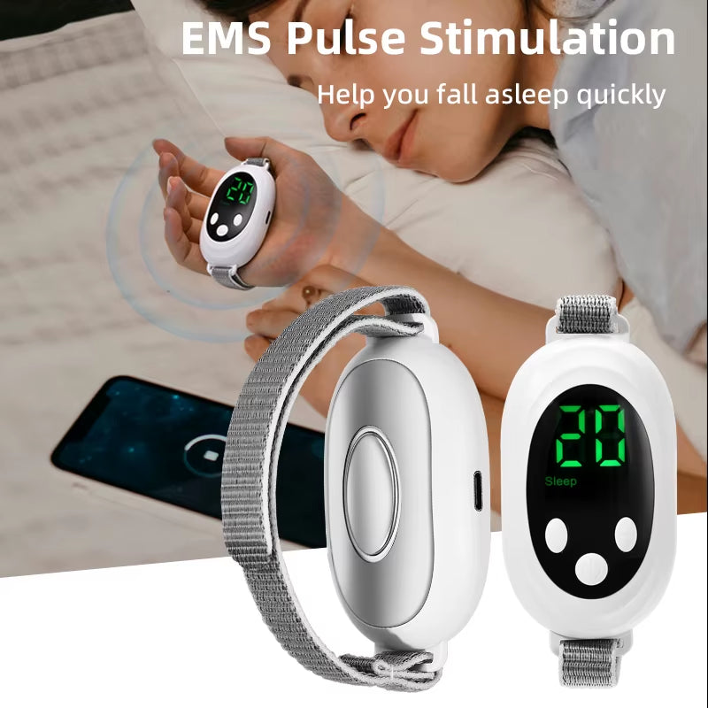 Revolutionary Microcurrent Sleep Aid Device - EMS Machine for Insomnia, Stress & Anxiety Relief - Palm Pulse Massager for Restful Sleep