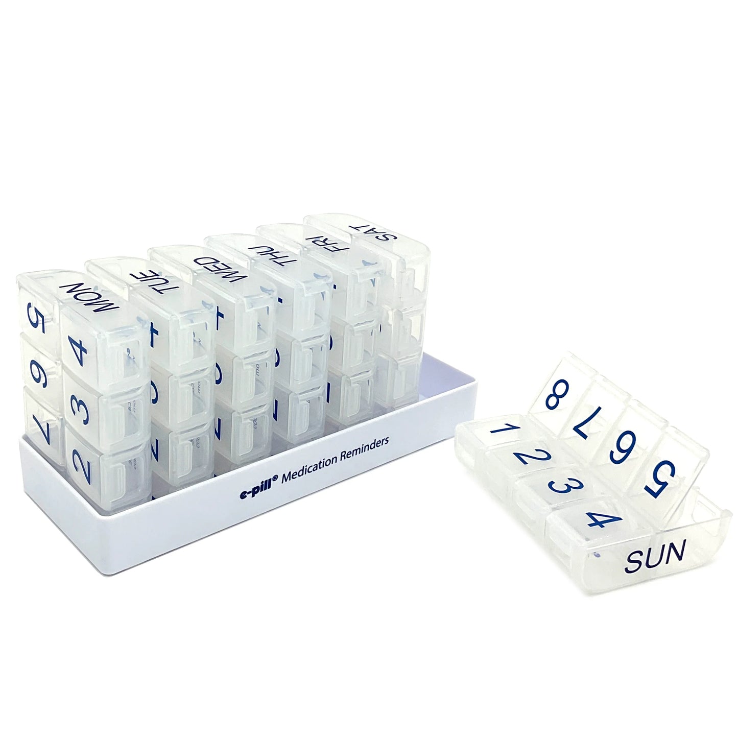 8 Times a Day X 7 Day Large Weekly Pill Organizer - Clear