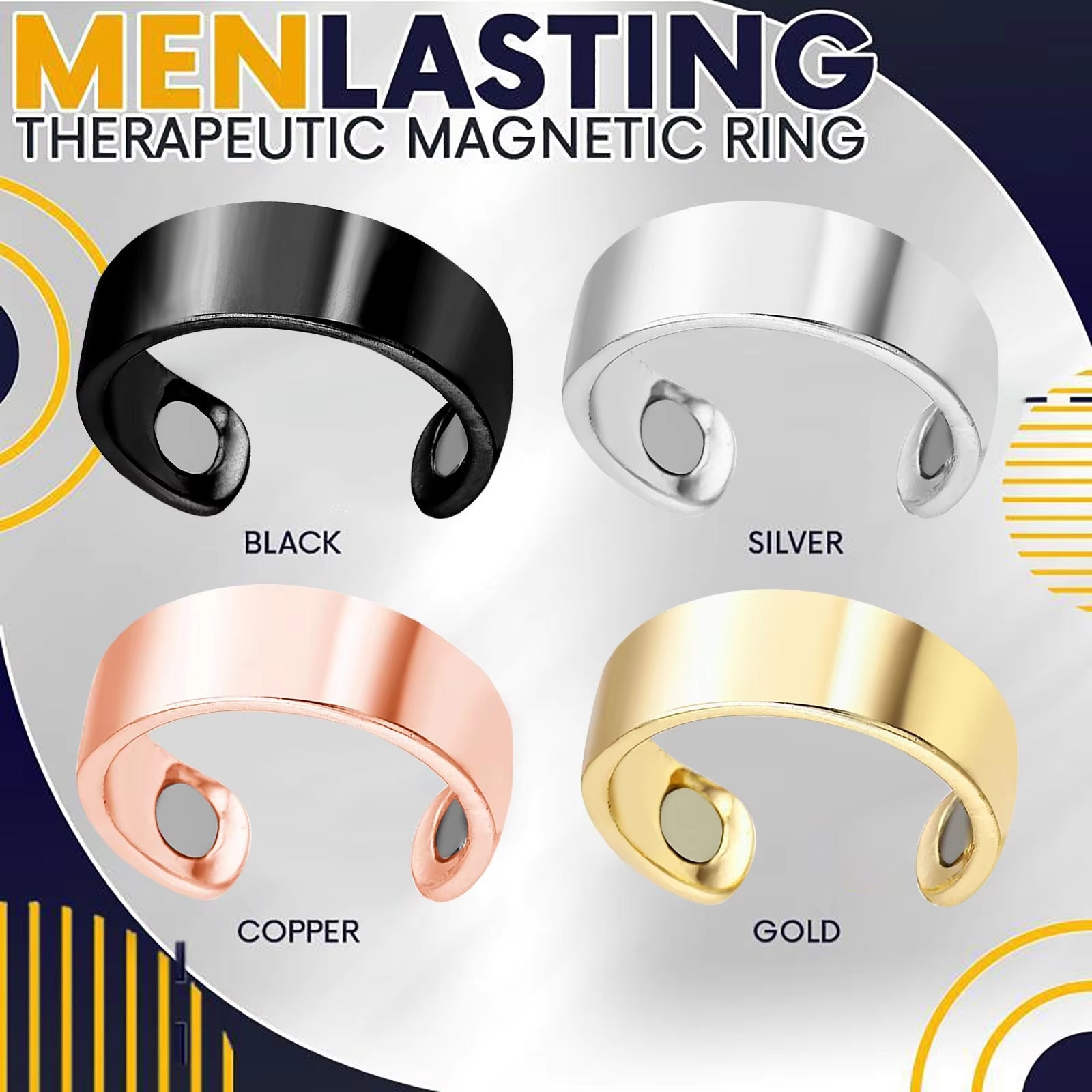 Revolutionary Open Magnet Ring - Multifunctional Pain Relief & Blood Circulation Booster for Men & Women, Anti-Snoring Device