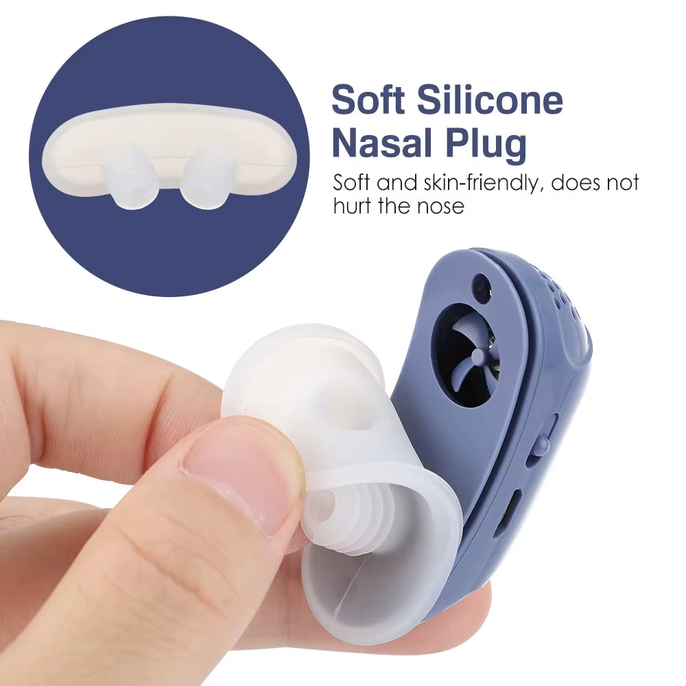 Revolutionary Electric Anti-Snoring Device - Silicone Nasal Clip for Better Sleep and Anxiety Relief