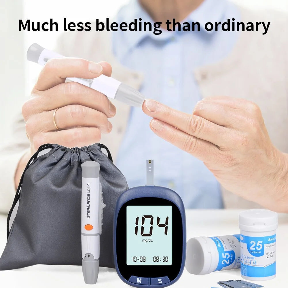 Glucose Monitor Meter Diabetes Testing Kit Blood Sugar Tester Kit