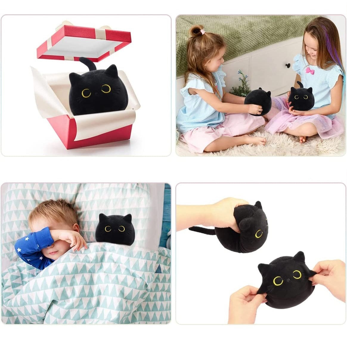 Fluffy Black Cat Plush