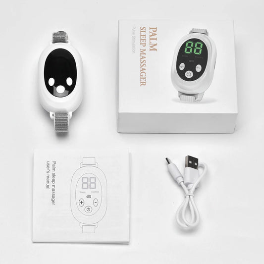 Revolutionary Microcurrent Sleep Aid Device - EMS Machine for Insomnia, Stress & Anxiety Relief - Palm Pulse Massager for Restful Sleep