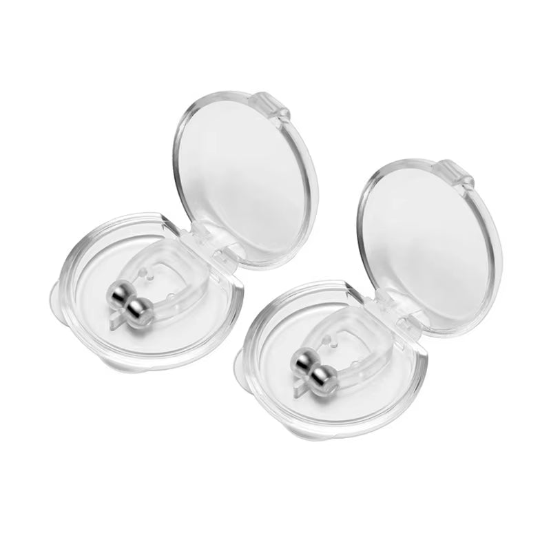 Silicone Anti-Snoring Nose Clips with Magnetic Sleep Tray - Enhance Sleep Quality & Breathe Easy!