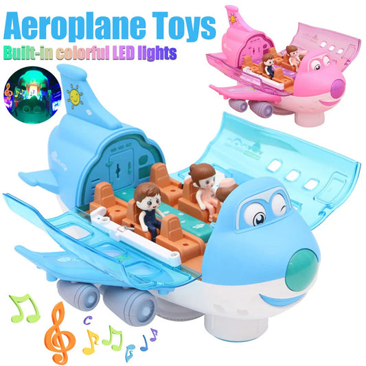 360 Rotating Electric Plane Airplane With LED Flashing Light Sound For Boys