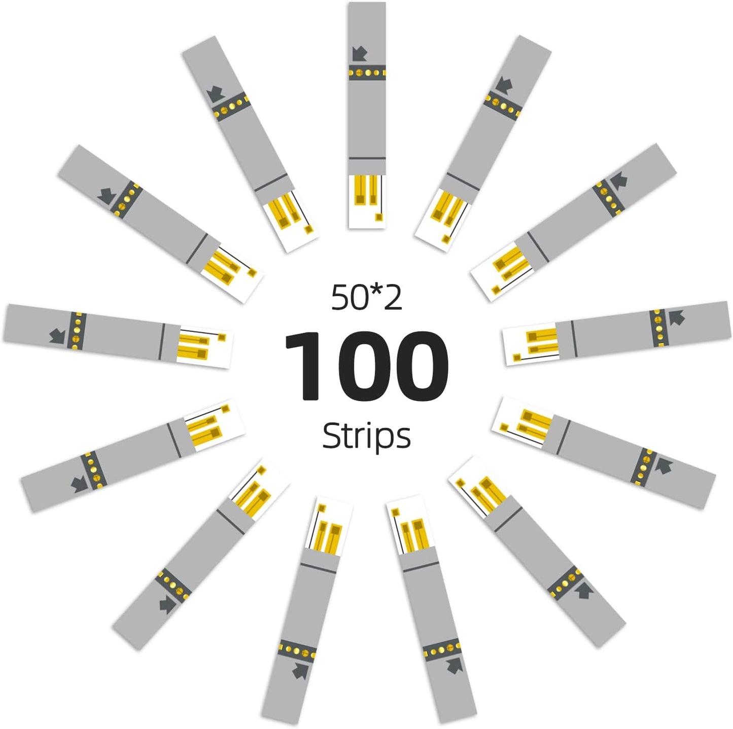 Metene AGM-513S Diabetes Test Strips - 100 Count