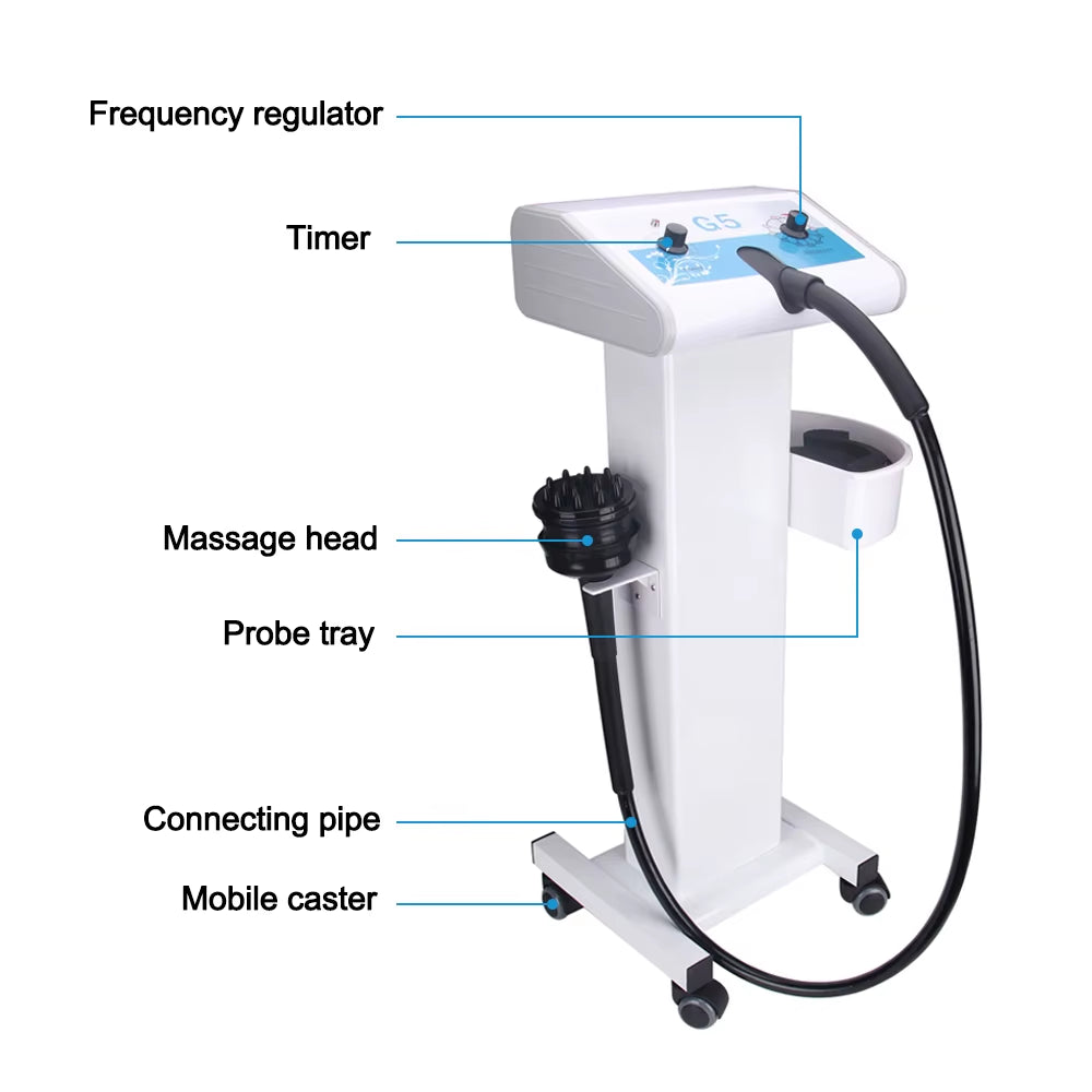 Achieve Your Dream Body with the G5 High-Frequency Vibrating Massage Machine - Ultimate Cellulite Reduction & Body Shaping on a Convenient Trolley!