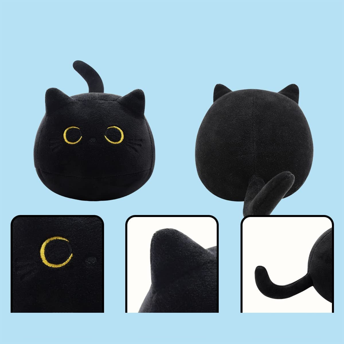 Fluffy Black Cat Plush