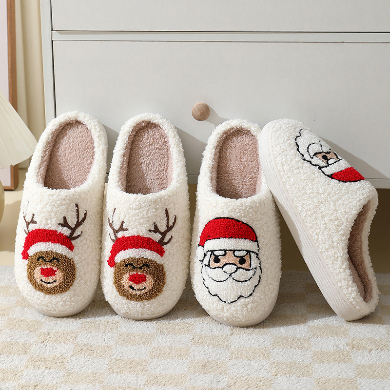 Cartoon Santa Claus Cotton Slippers