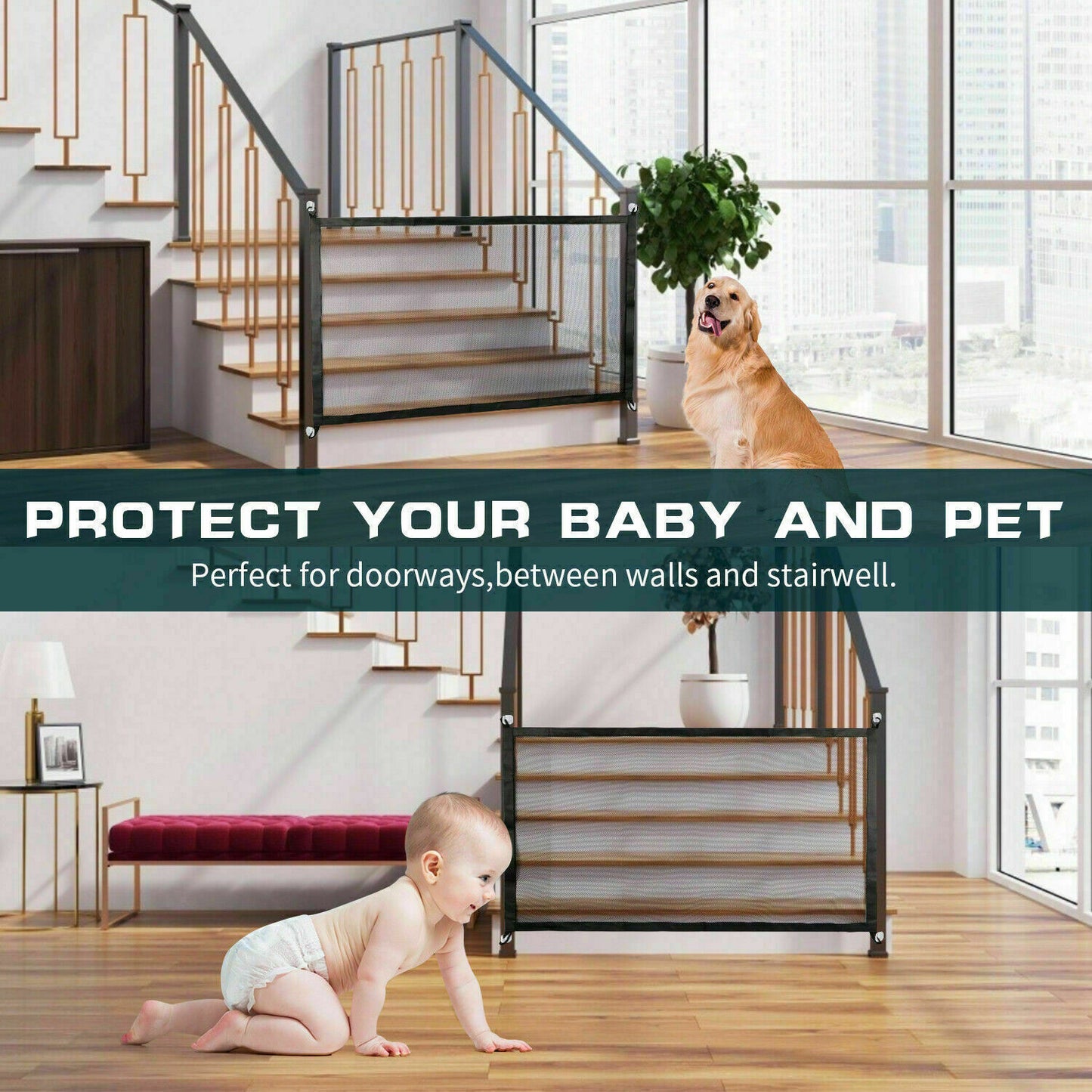 Pets Safety Gate : Fence, Stairs Doors