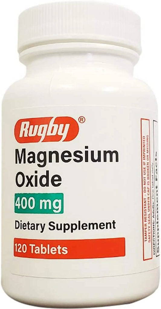 [3 Pack] RUGBY MAGNESIUM-OXIDE TABLETS 400 MG 120 COUNT *COMPARE to the SAME ACTIVE INGREDIENTS in MAG-OXR & SAVE!* by