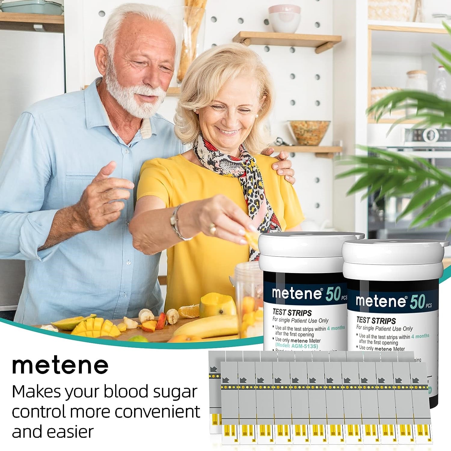 Metene AGM-513S Diabetes Test Strips - 100 Count