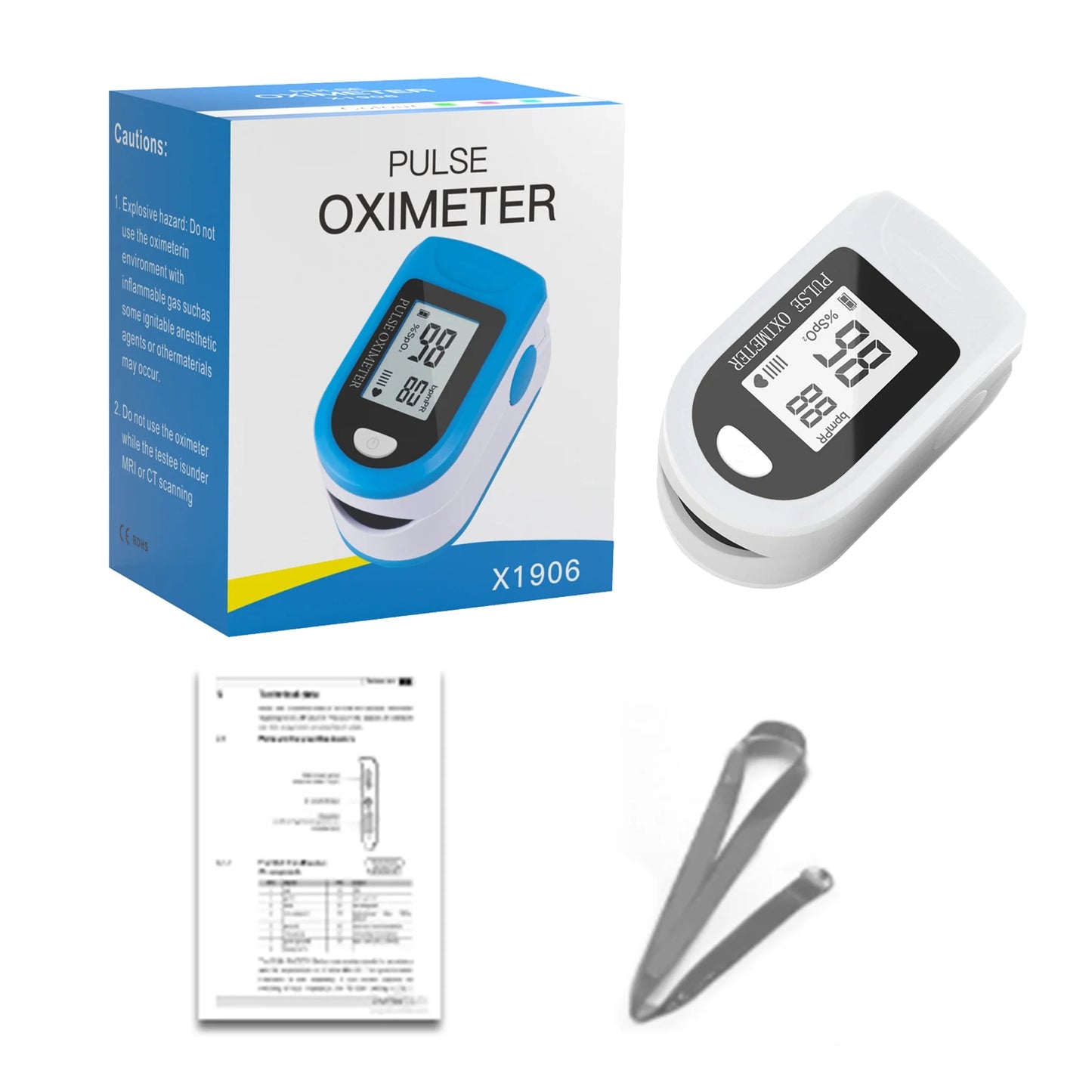 Pulse Oximeter Fingertip, Finger Pulse Oximeter Saturation with Pulse Monitor 