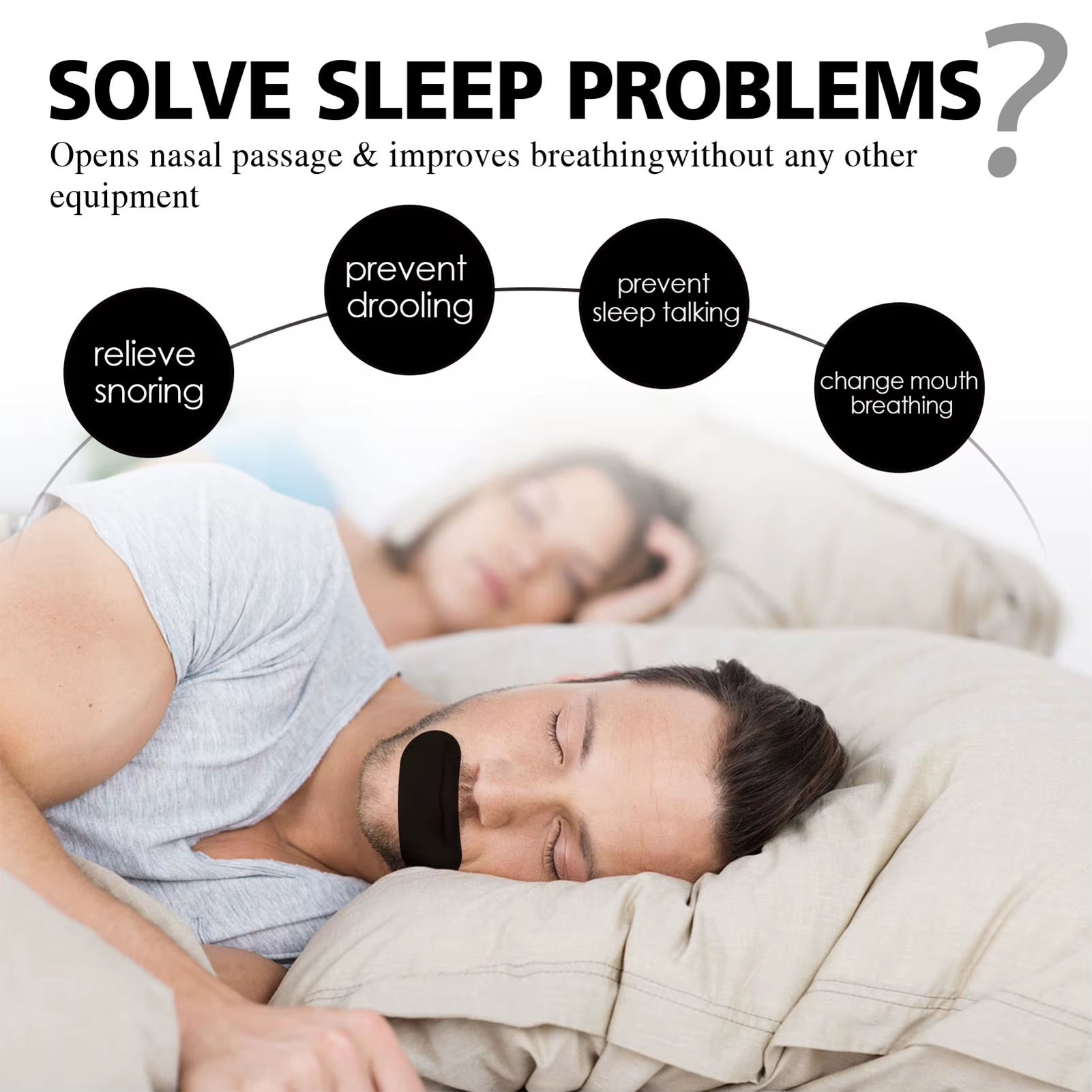 60 Pcs Sleep Mouth Tape - Prevent Snoring & Ensure Gentle Sleep for Home & Travel